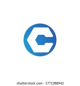 C Letter Alphabet font logo vector design