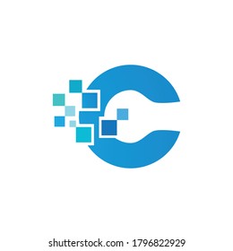 C Letter Alphabet font logo vector design