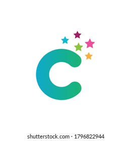 C Letter Alphabet font logo vector design