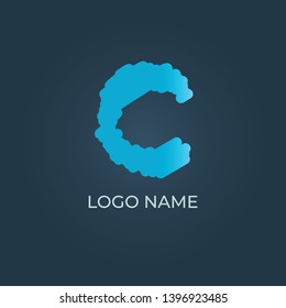 C letter alphabet sketch vector logo design