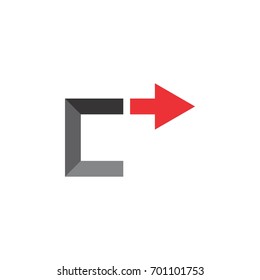 C letter with arrow logo design vector