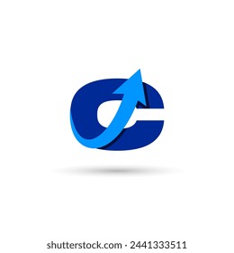 C Letter with Arrow Logo Template Illustration Vector Design