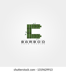 C letter, Bamboo logo template, creative vector design for business corporate,nature, elements, illustration.