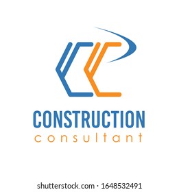 C & C letter based colorful vector logo with dummy text on white background for construction or consulting business.