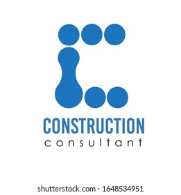 C letter based colorful vector logo with dummy text on white background for construction or consulting business.