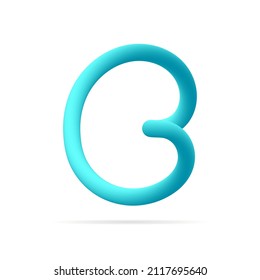 C letter blue logo. Line style pure water vector typography for save water identity, ecology graphic resources, clean corporate  labels and more