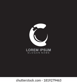 Letra C Con el logotipo de boom diseño del concepto de alfabeto creativo