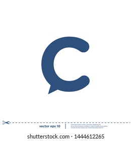 c letter bubble speech icon logo design element