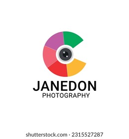 C LETTER Camera logo design vector template