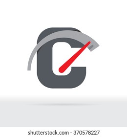 C Letter Car Speedometer, C Letter Meter Logo
