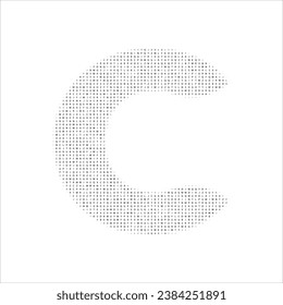 C letter character halftone, High-quality vector file