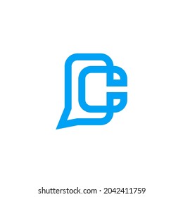c logotipo del icono de chat de carta. c logotipo del icono del mensajero de la letra. icono de chat