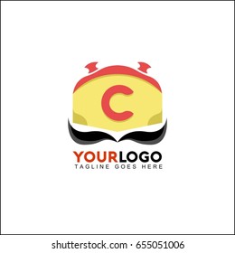 C letter chef logo. Food and drink brand identity. Symbol icon logo design.