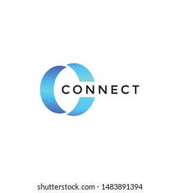 C Letter with Circle Connected as Network Logo Vector - Vector