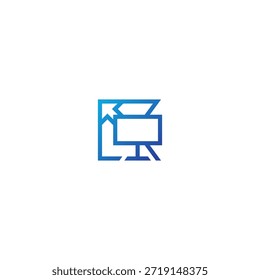 C letter Click mouse computer logo idea.