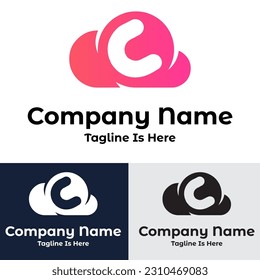 C letter cloud business logo	