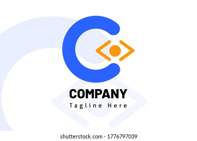 C Letter with coding logo illustration template for developer, website, coding development, lab tech, fin tech, technology
