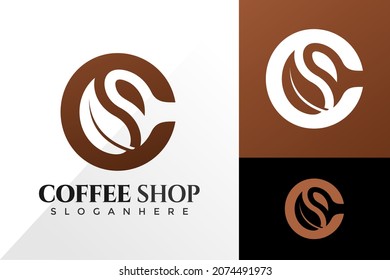 C Letter Coffee Shop Logo Design Vector Template