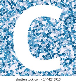 C letter color distributed circles dots illustration