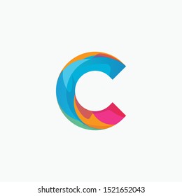 Letter C Icon Colorful Gradient Vector Stock Vector (Royalty Free ...