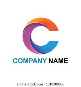 C letter colorful icon logo design, perfect for company