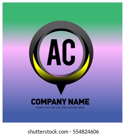 A and C letter colorful logo in the circle. Vector design template elements for your application or company identity.

