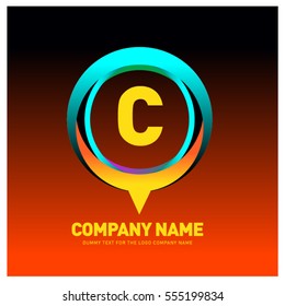 C letter colorful logo in the circle. Vector design template elements for your application or company identity.
