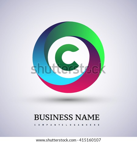 C letter colorful logo in the circle. Vector design template elements for your application or company identity.