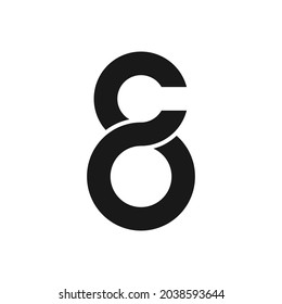 C Letra Combinación Con Vector De Diseño De Logotipo Número 8