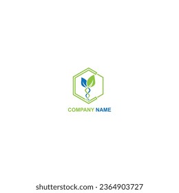 C letter combine leaf logo design and health logo. design logo combine leaf and C letter