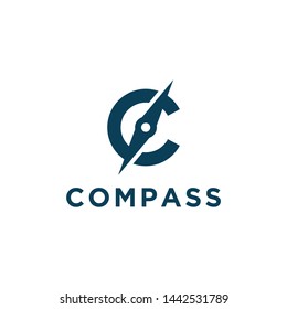 C Letter For Compass Icon Symbol Vector Logo Design