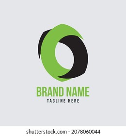 C letter concept logo design.  Connection,  and relationship conceptual vector logo or icon design.  Creative corporate logo vector illustration.  Green and black concept symbol. 