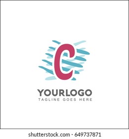 C Letter Creative line symbol. Design arrow and tower element. Abstract universal premium identity. 