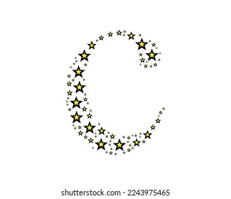 c letter creative logo stars  design
vector template