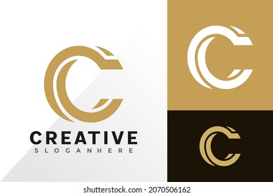 C letter creative logo vector design. Abstract emblem, designs concept, logos, logotype element for template