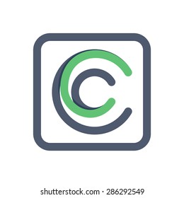 C letter crossing lines logo, vector element for your design
