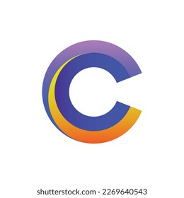 C letter design with colorful gradient colors. Modern and simple C letter design.