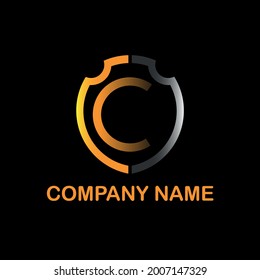 C letter design logo template