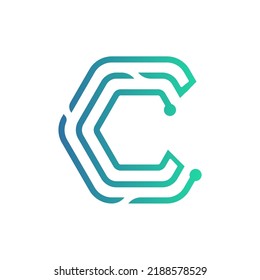 Design-Logo für C-Buchstaben, Vektor leicht zu verwenden