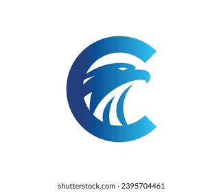 C letter with Eagle logo design icon