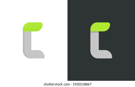 C letter ecology logo. Vector font for bio posters, spa emblem, vegan, herbal and botanical cards etc.