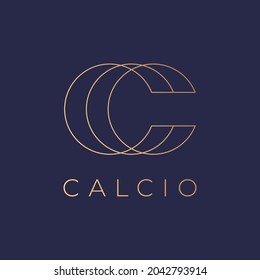 C letter elegant golden logo design. Abstract luxury C initial logo vector template.