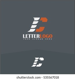 C letter fast speed logo. White and orange automotive logo template. Vector design template elements for your application or corporate identity.