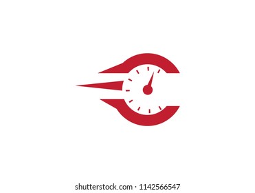C Letter Faster Logo Template vector icon illustration design