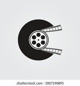 Logo-Design der C-Letter-Filmrolle, Vektorgrafik