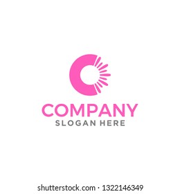 C letter flower logo