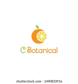 C letter forming fruit or orange logo idea design vector icon illustration inspiration