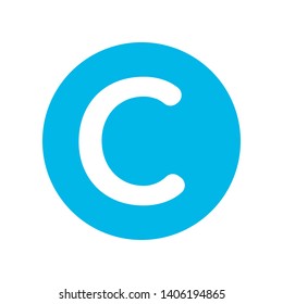 C Letter in Geometric Shape