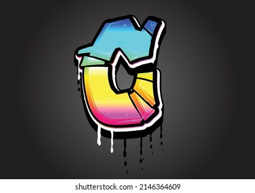 C Letter Graffiti Dripping alphabet font