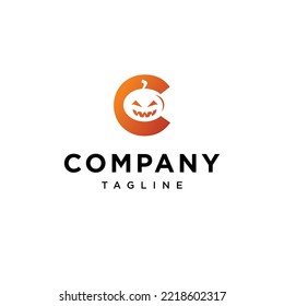 
C Letter halloween Vector logo icon vector Template.